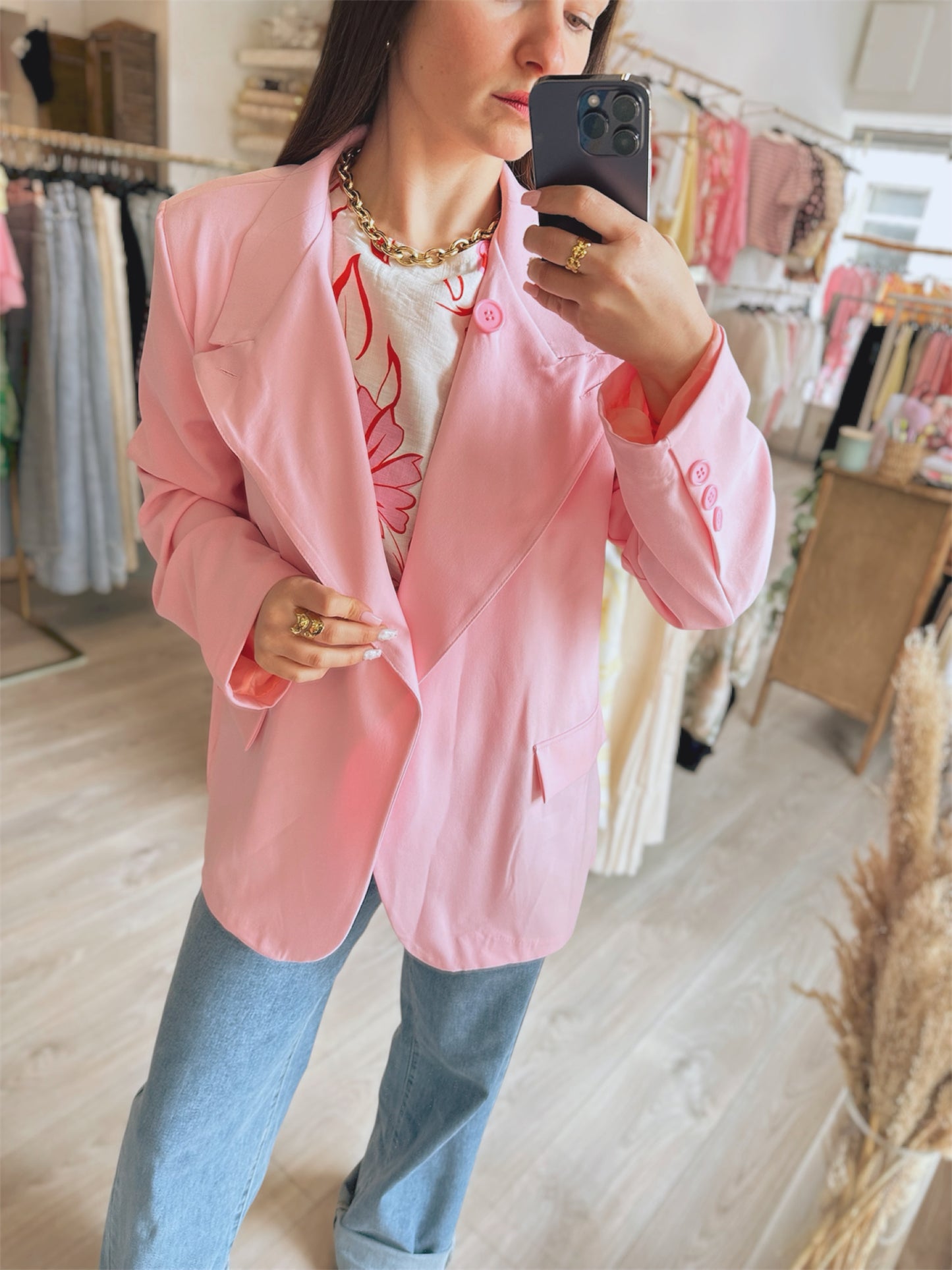 Blazer Asymétrique - Rose