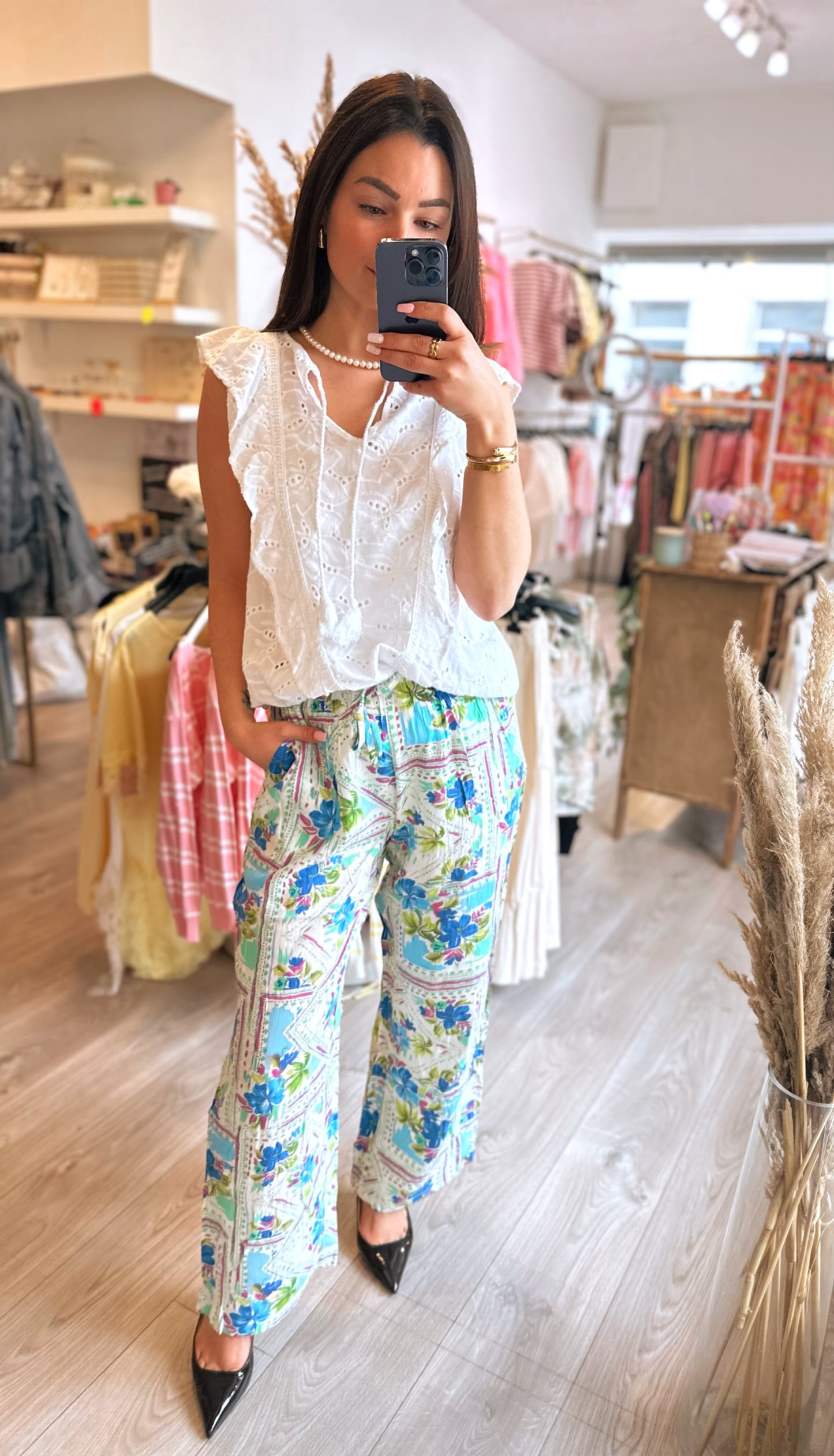 Pantalon imprimé Salma - Bleu