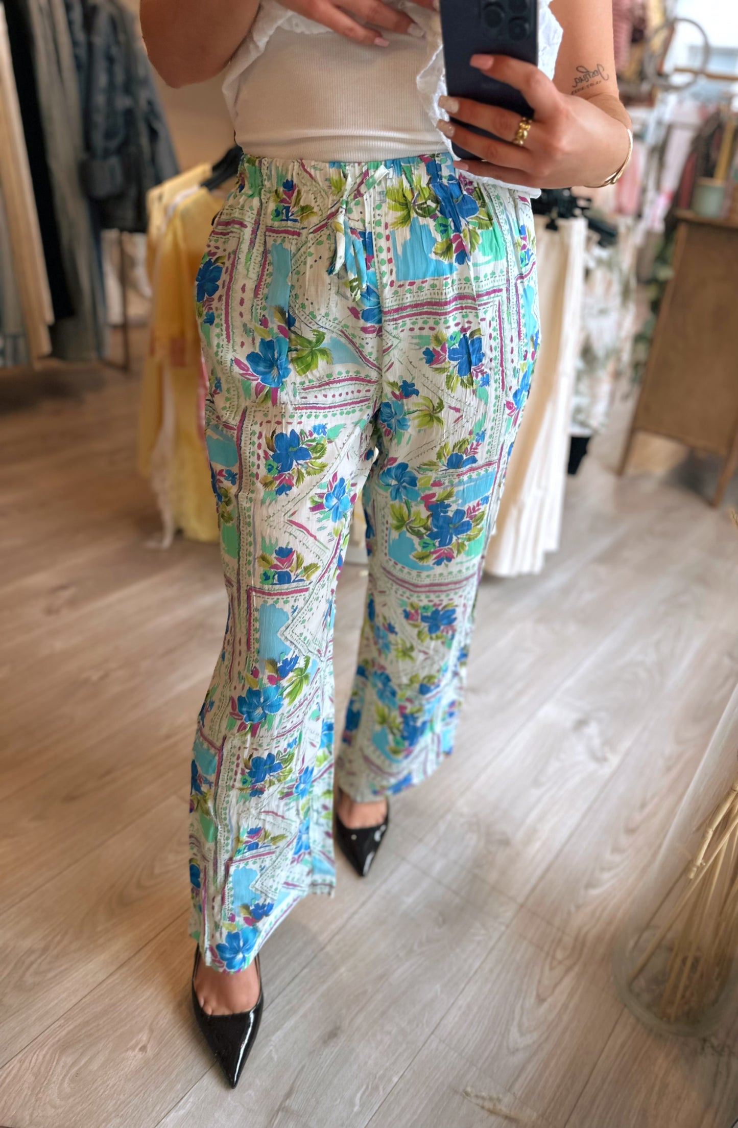 Pantalon imprimé Salma - Bleu