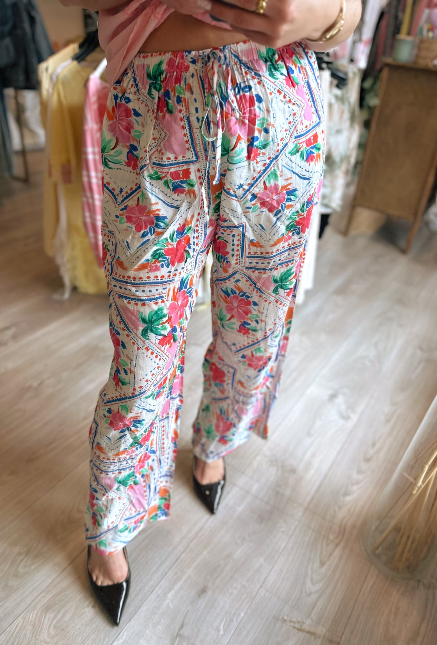 Pantalon imprimé Salma - Rose