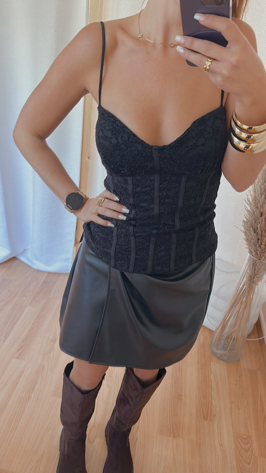 Blouse « bustier »  noir
