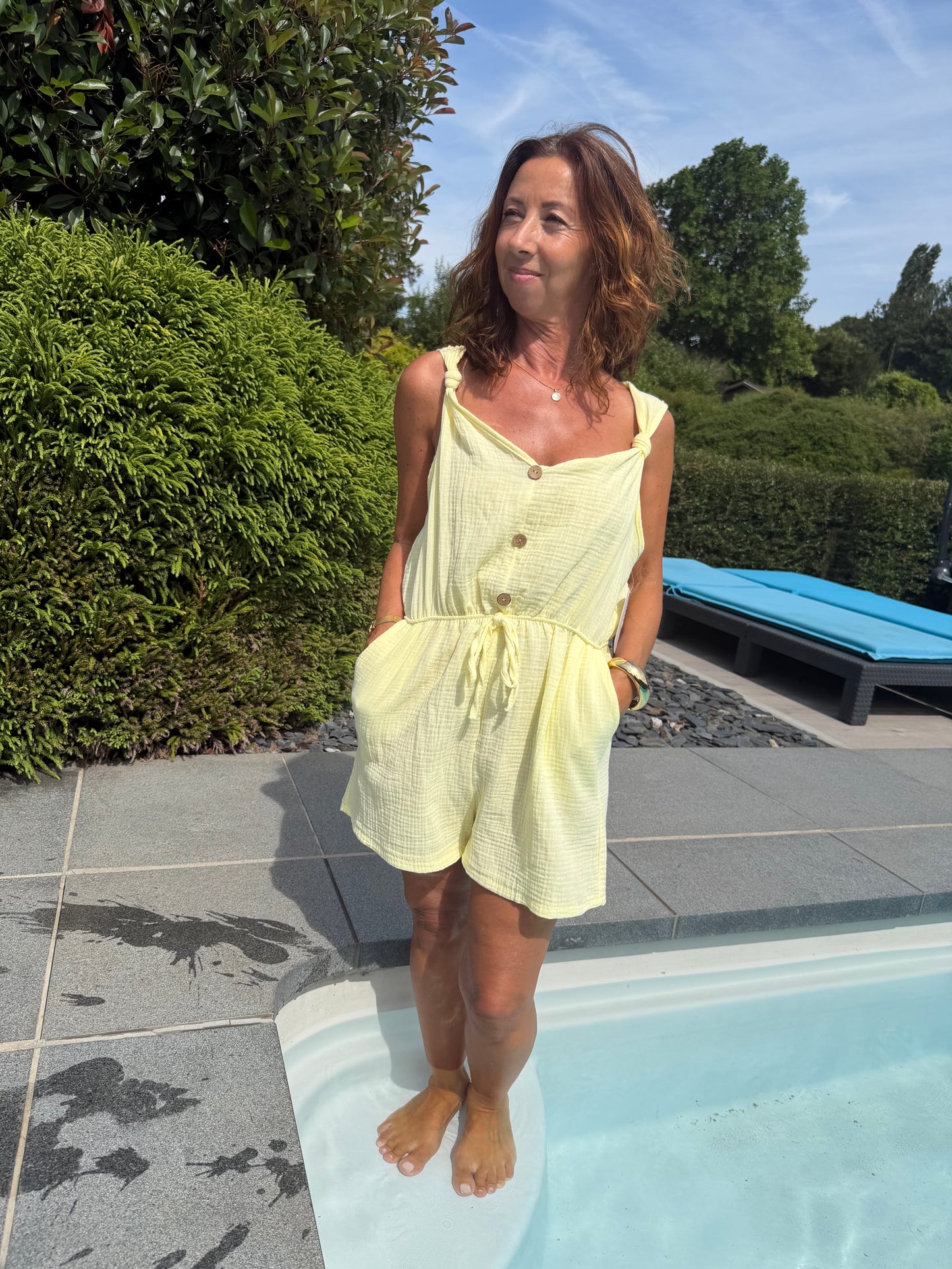 Combi short « gaz » jaune
