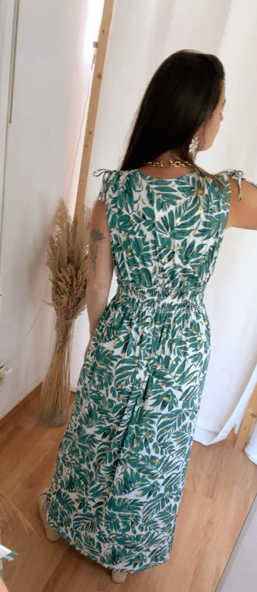 Robe longue « magique  » feuillage