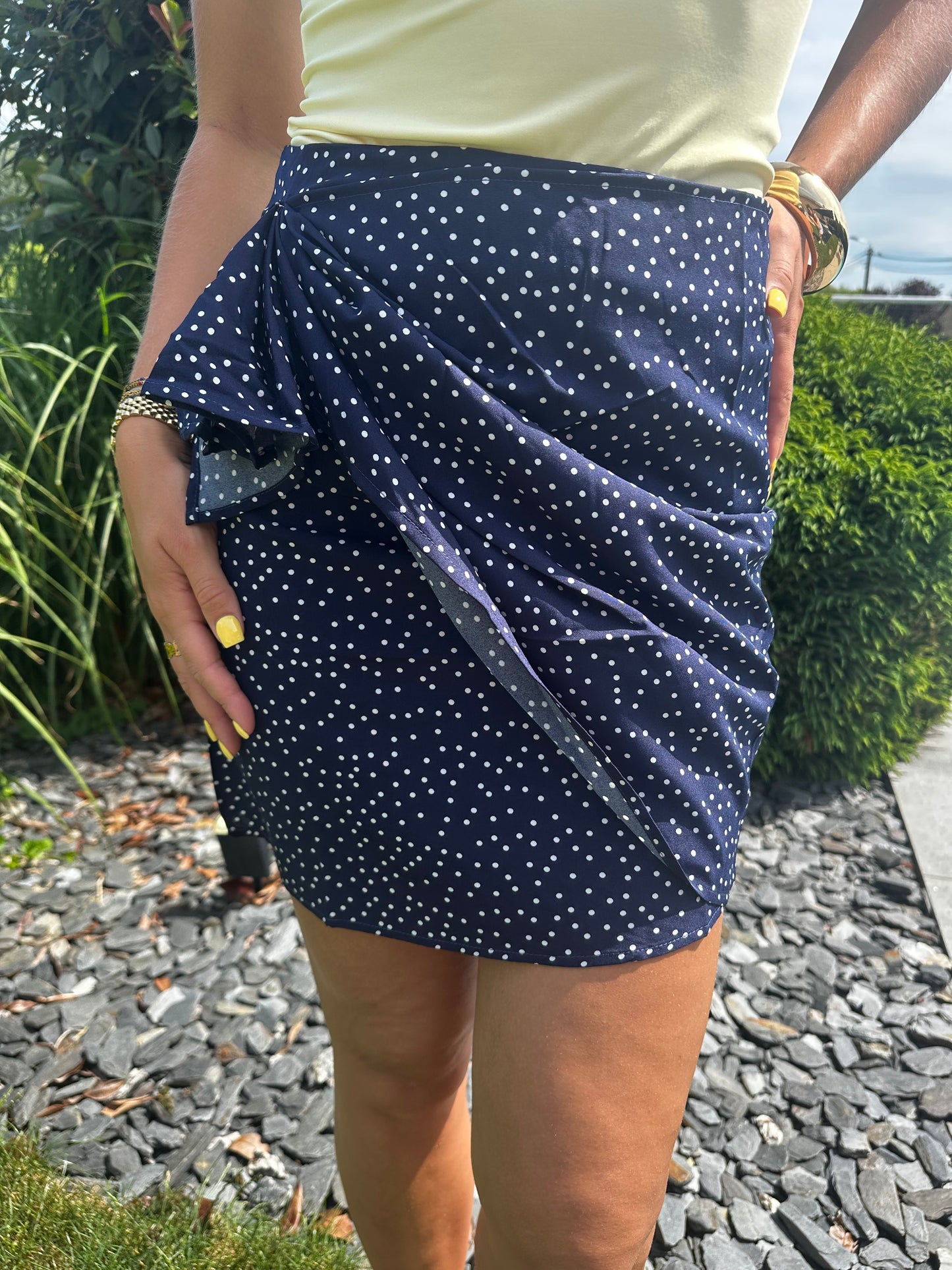 Jupe « pois » marine