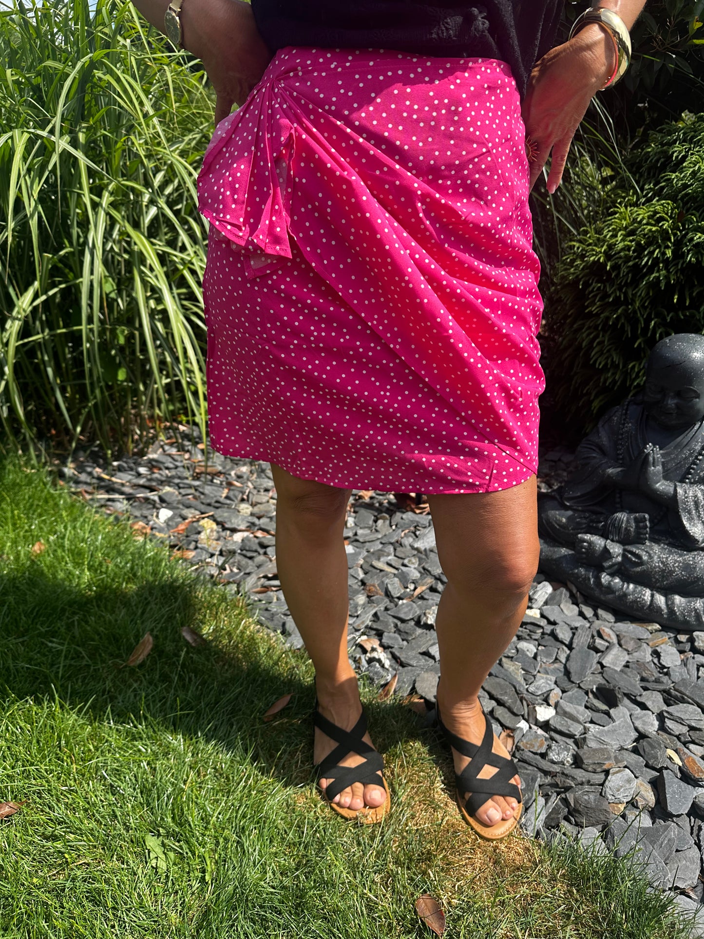 Jupe « pois » fushia