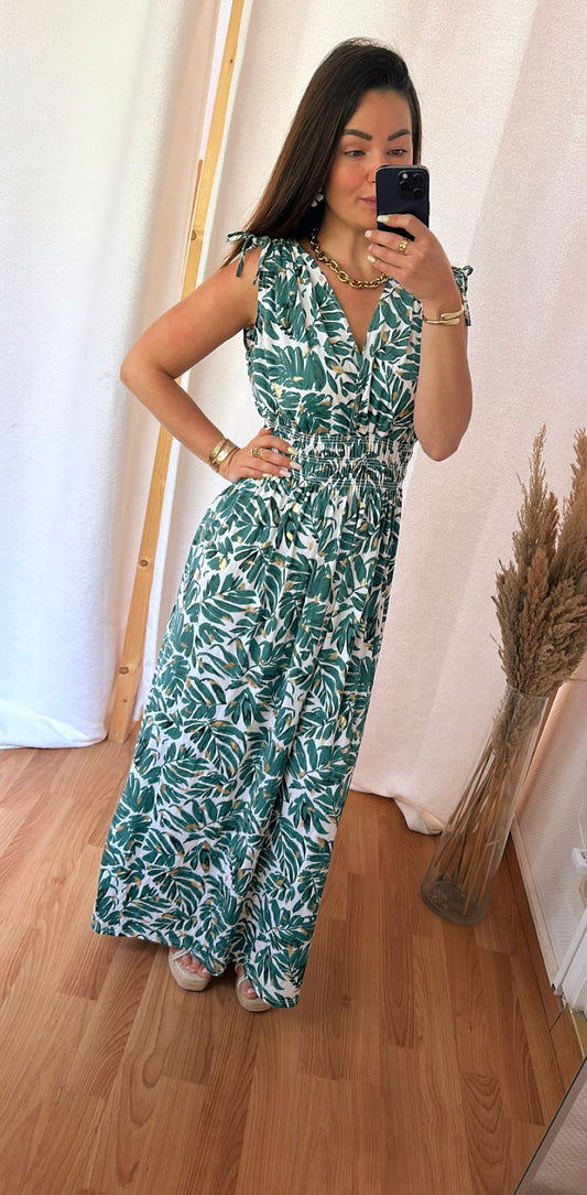 Robe longue « magique  » feuillage