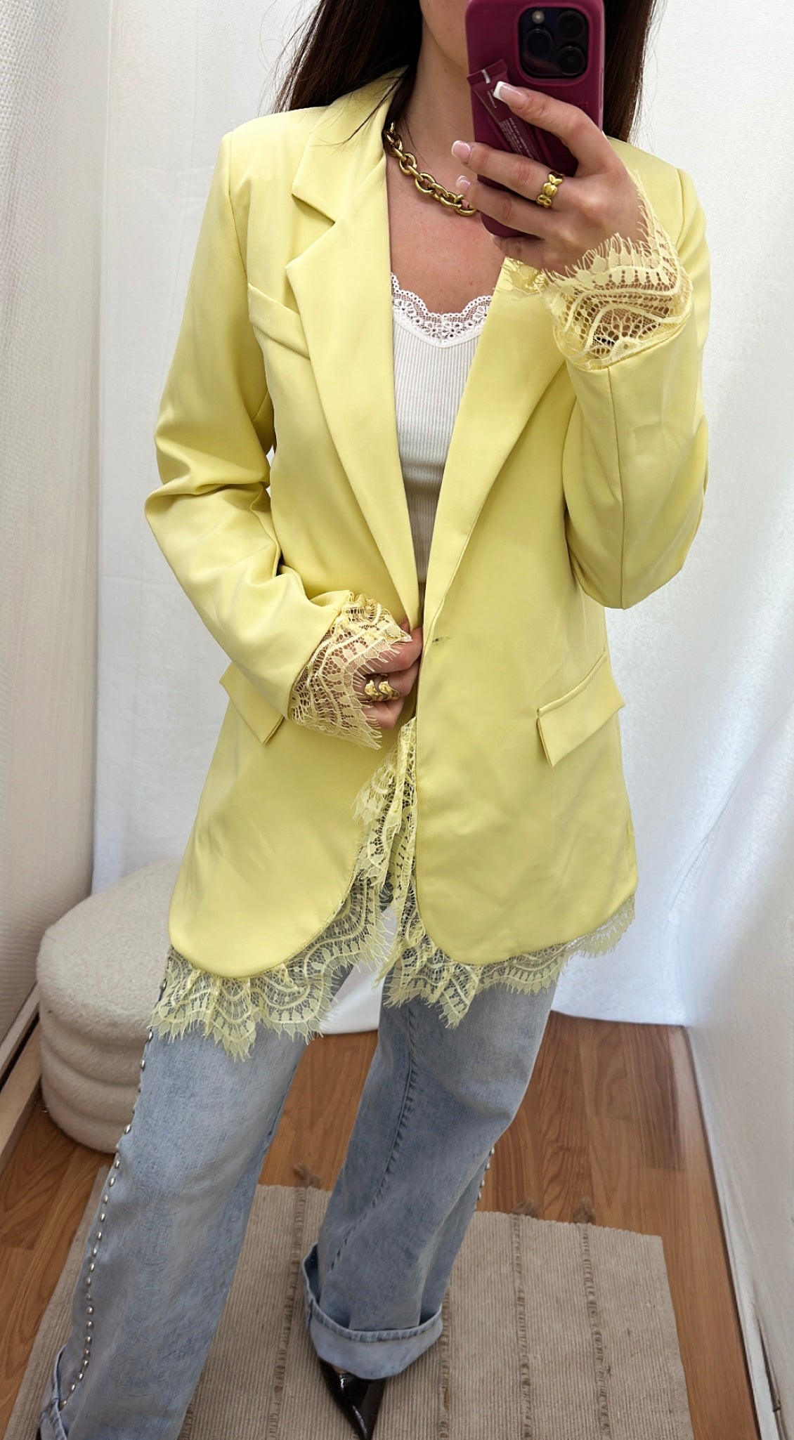 Blazer dentelle - Jaune