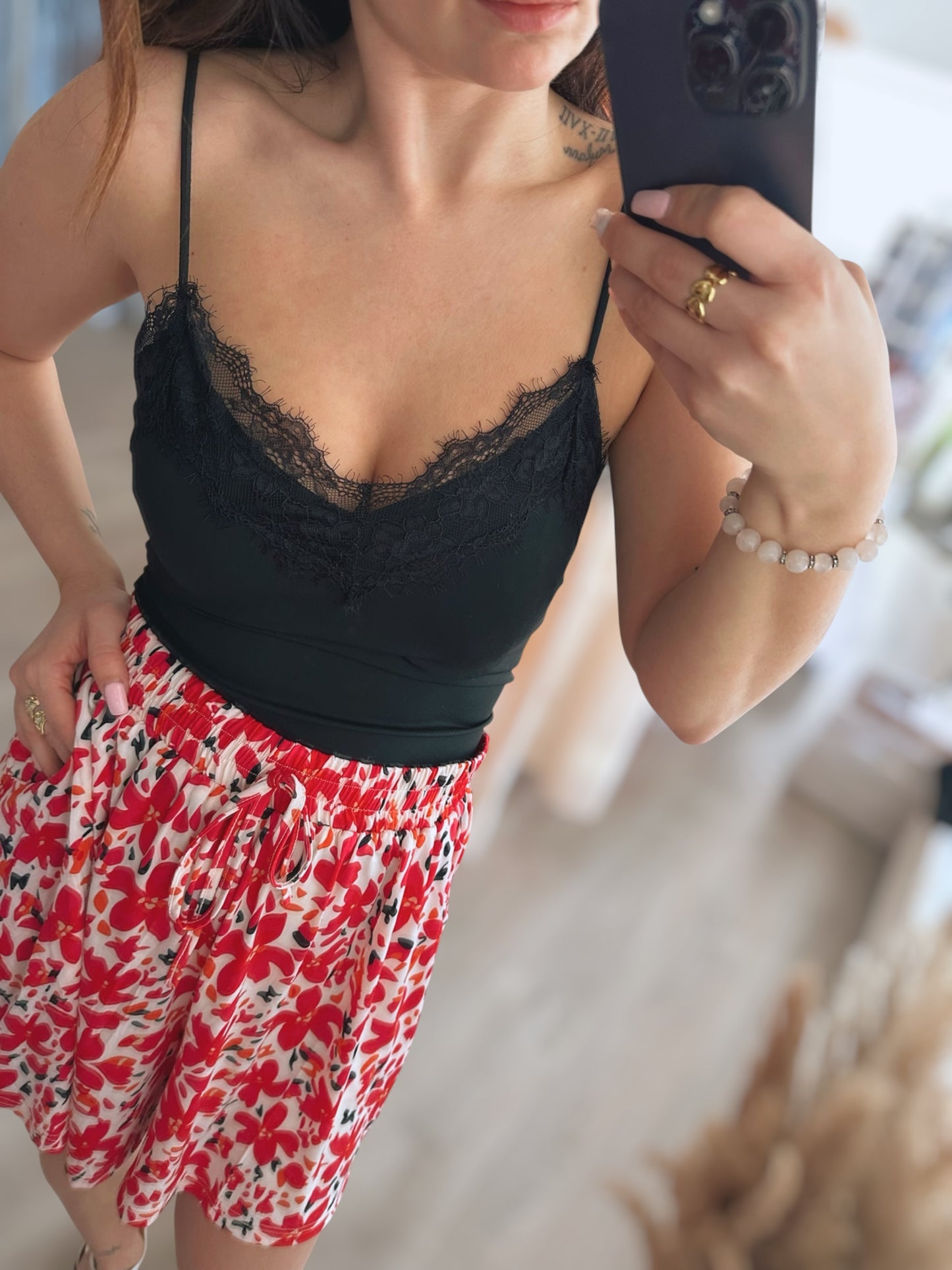 Top dentelle - Noir