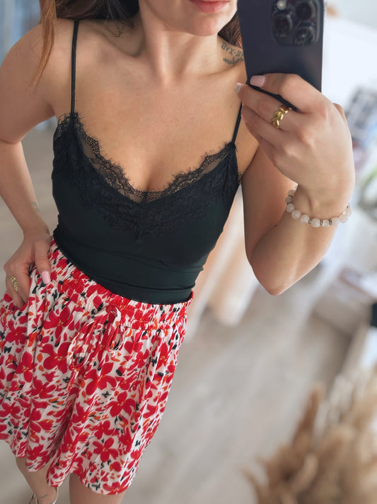 Top dentelle - Noir