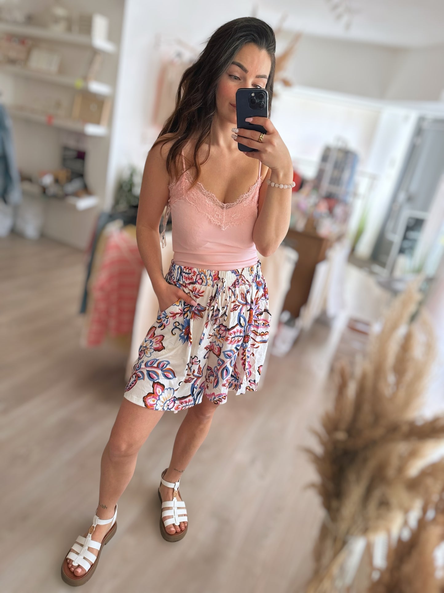 Top dentelle - Rose
