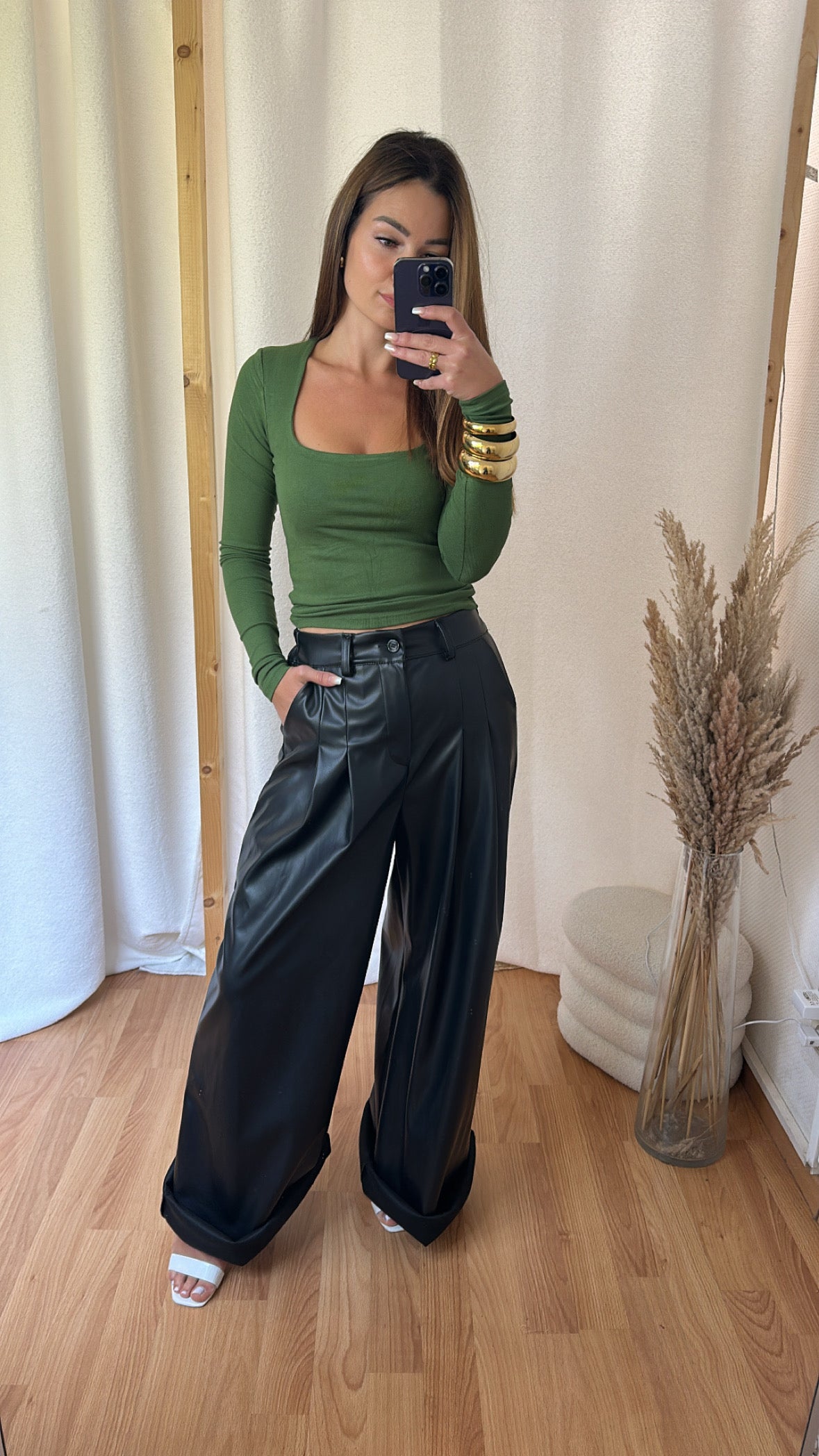 Pantalon simili  « Wide LEG  »