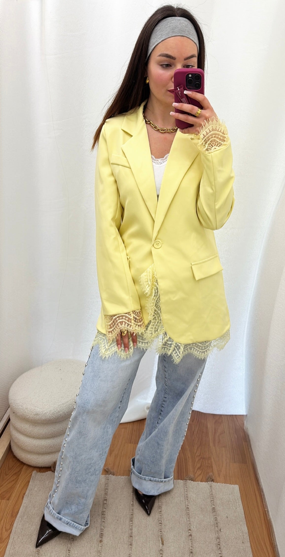 Blazer dentelle - Jaune